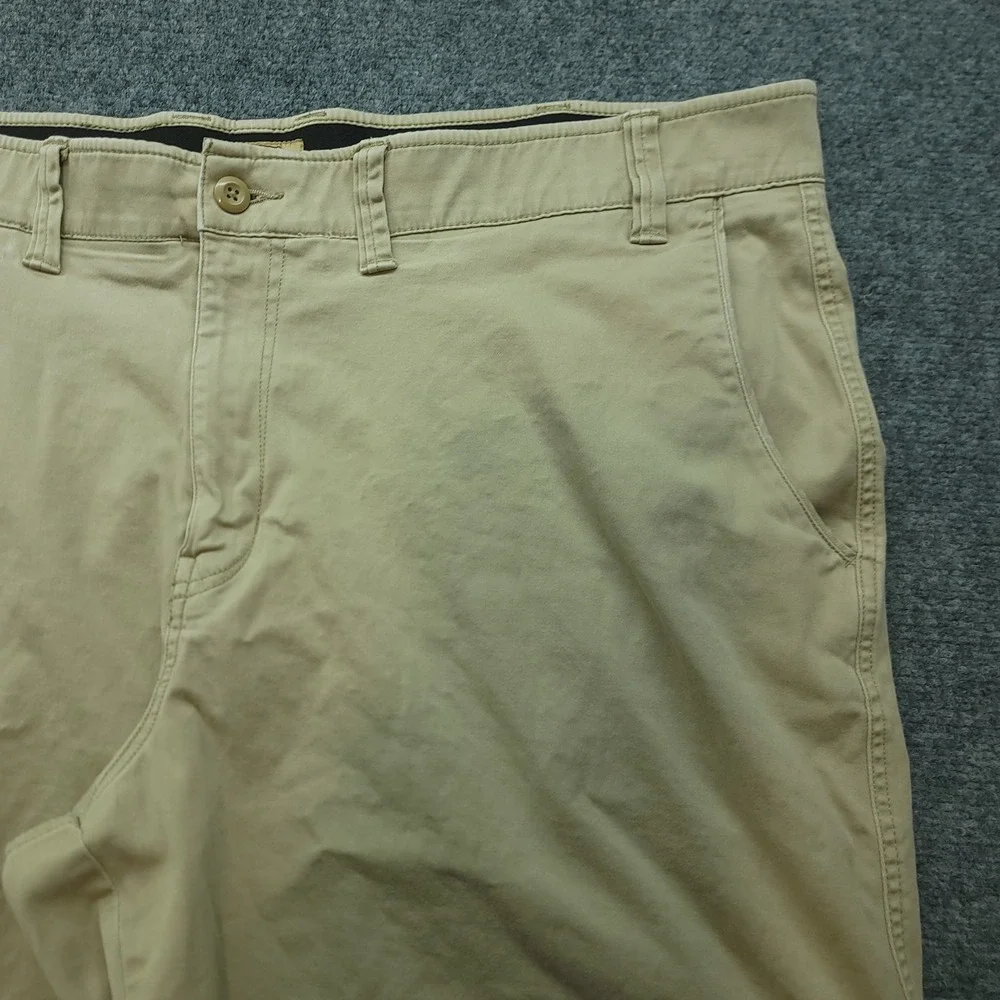 Foundry Supply Co Men Big 48 Khaki Tan Comfort Stretch Chino Shorts Cotton Blend